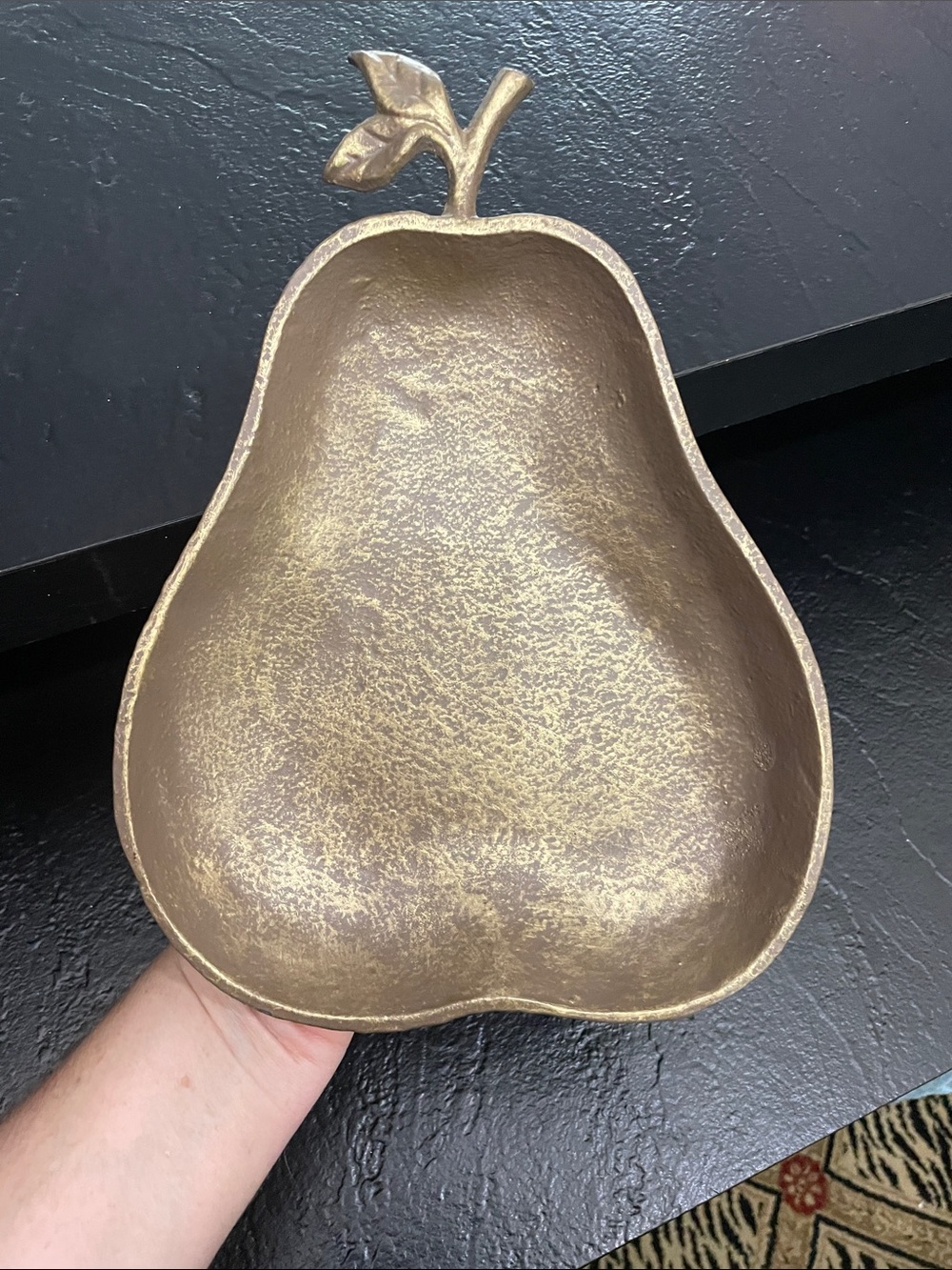 Decorative Heavy Gold Pear Dish - Home Accents 8 x 10 x 1 1/2